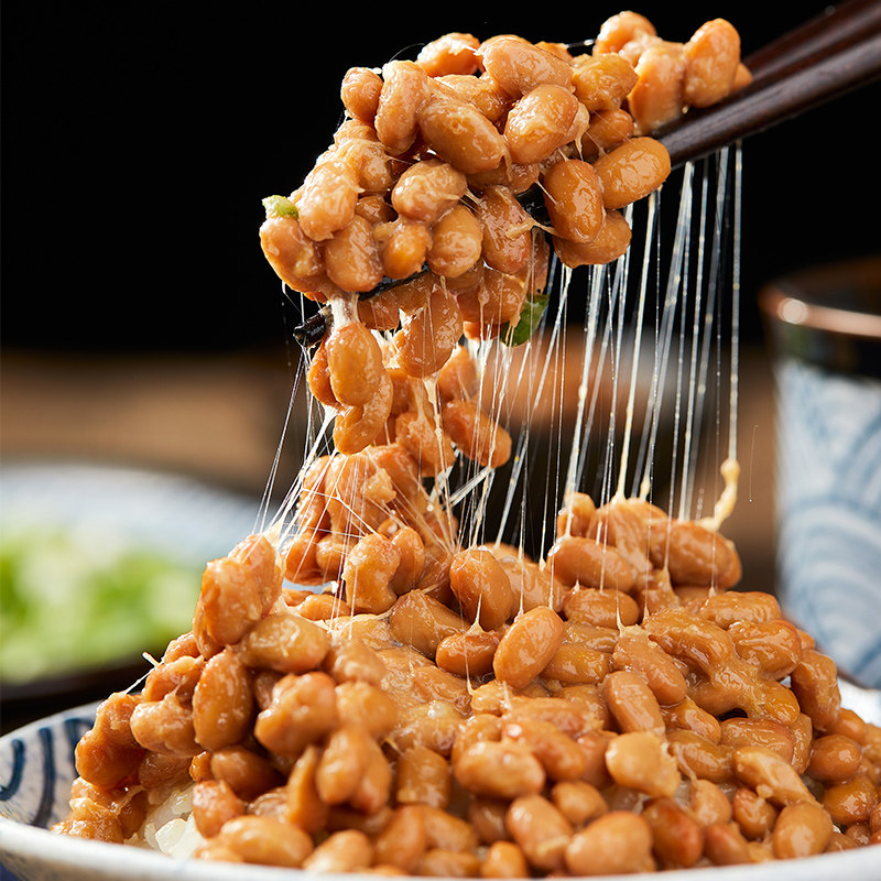纳豆即食国产转基因大豆8盒装2组原味拉丝发酵寿司料理