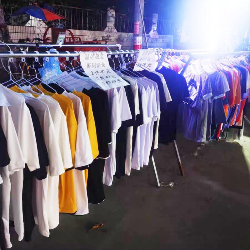 摆地摊衣架折叠落地单双杆晾衣架夜市衣服架子服装店塑料衣架