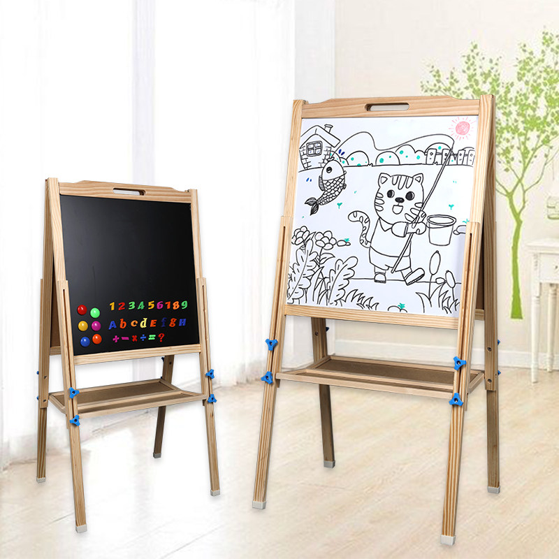 儿童儿童画画板家用小黑板支架架式无尘可擦双面画板