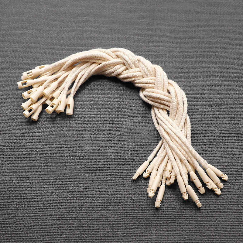 吊绳吊牌衣服棉线服装米黄色子弹头棉绳挂绳编织吊牌