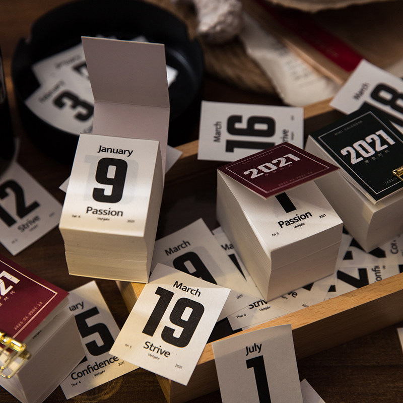 日历2021年手撕素材本手计划记事本桌面少女挂历挂历