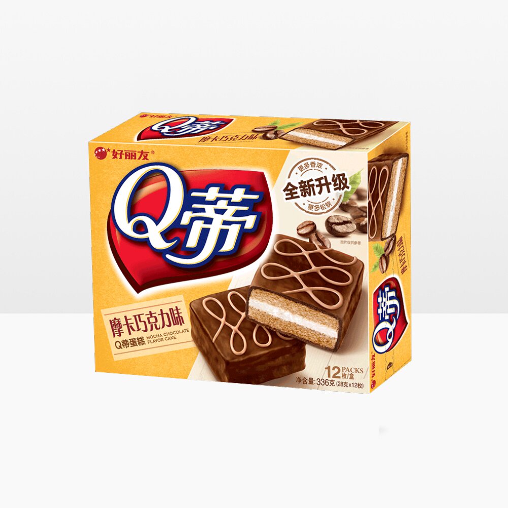好丽友q蒂蛋糕摩卡巧克力味12枚336g