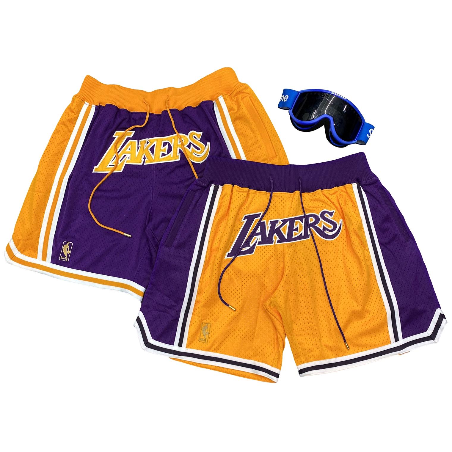 正确版本 JUST DON JD 湖人队刺绣网眼嘻哈运动短裤 纪念伟大科比