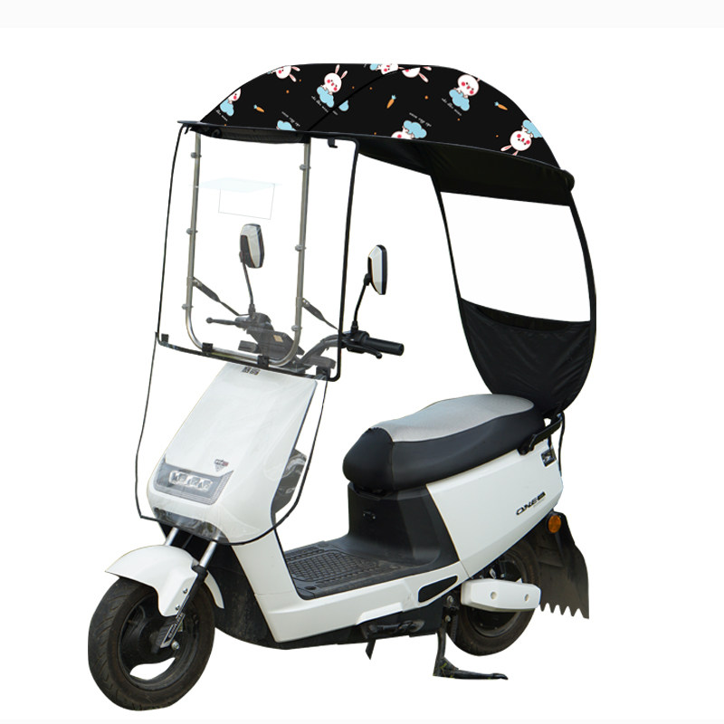 雨棚电动车不锈钢遮阳伞摩托车挡雨新款电瓶动车防晒电动车遮阳伞