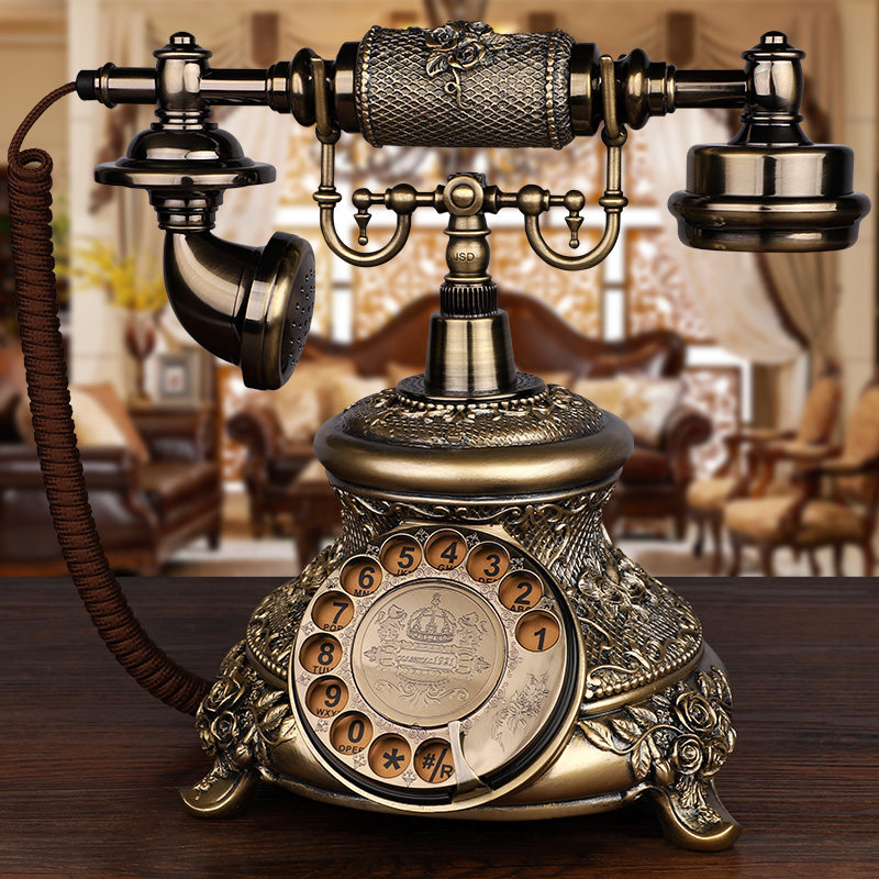 电话机复古座机家用欧式老式仿古固定无线插卡电话机有绳