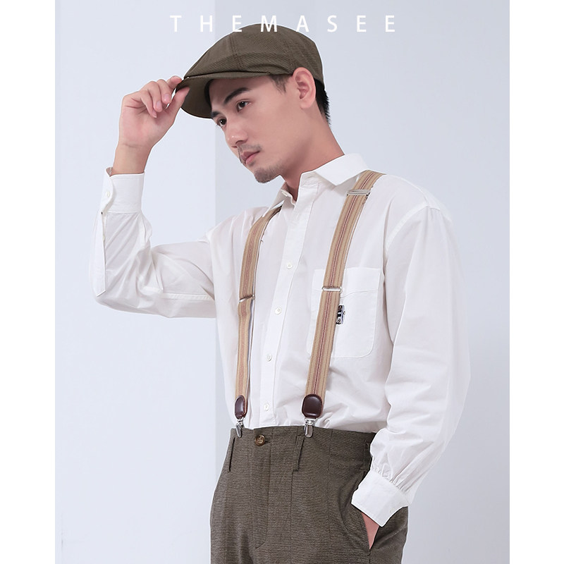 themasee男装背带男配西装休闲裤连接处真皮质感其他配件