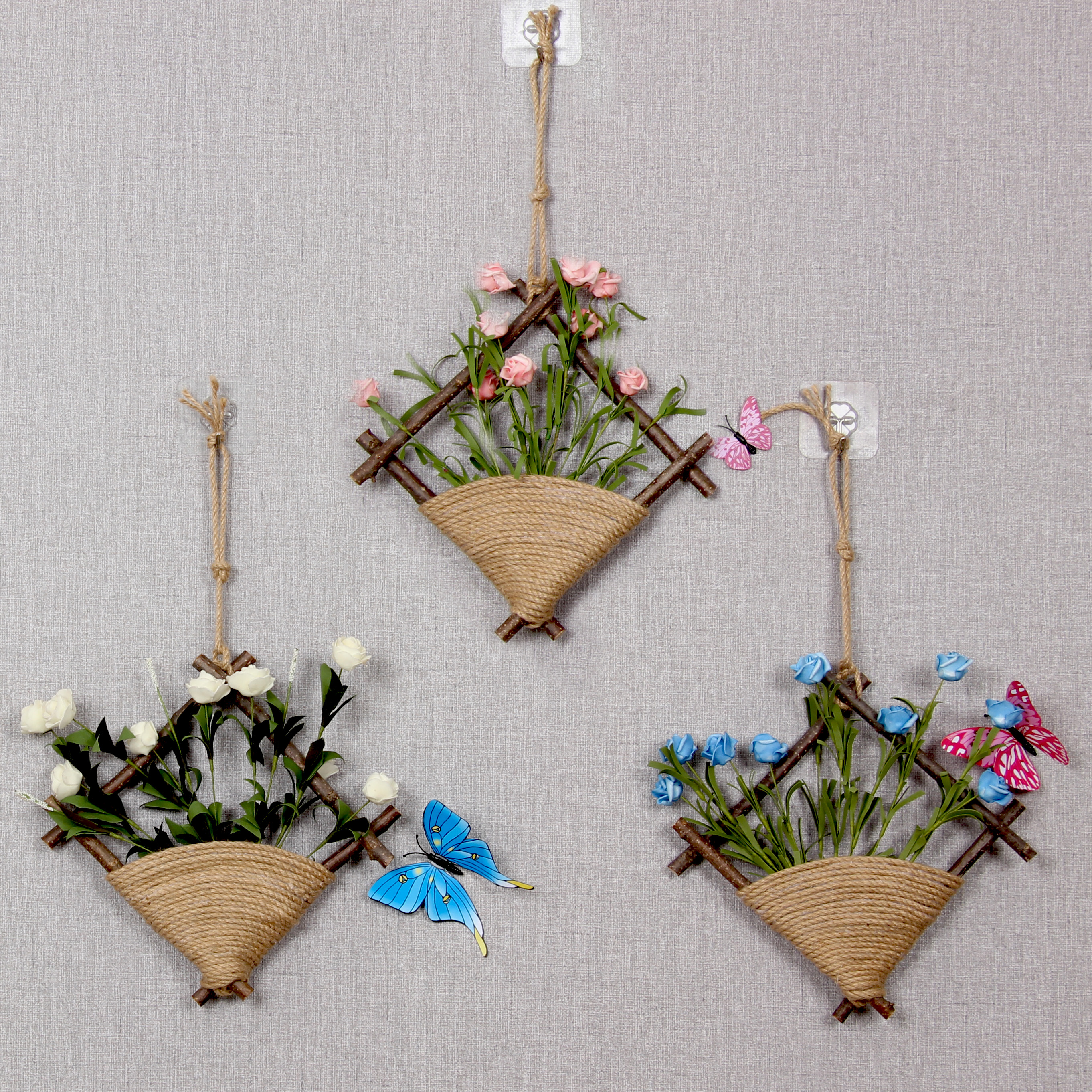 饰品壁挂手工手工制制作树枝墙上挂墙墙壁装饰干花