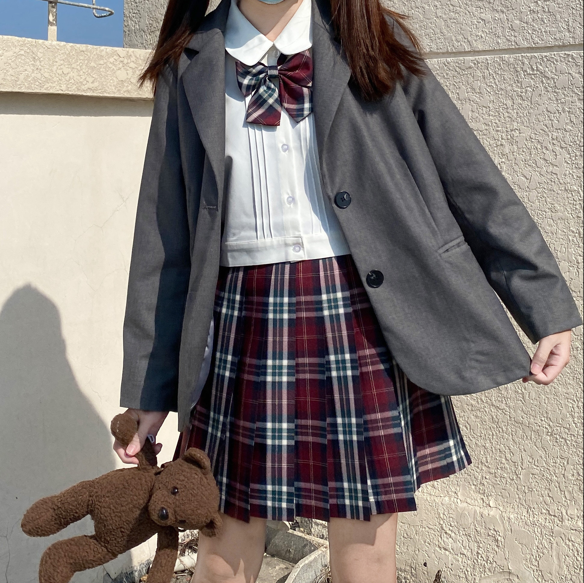 风岚原创jk格裙赤茶现货jk