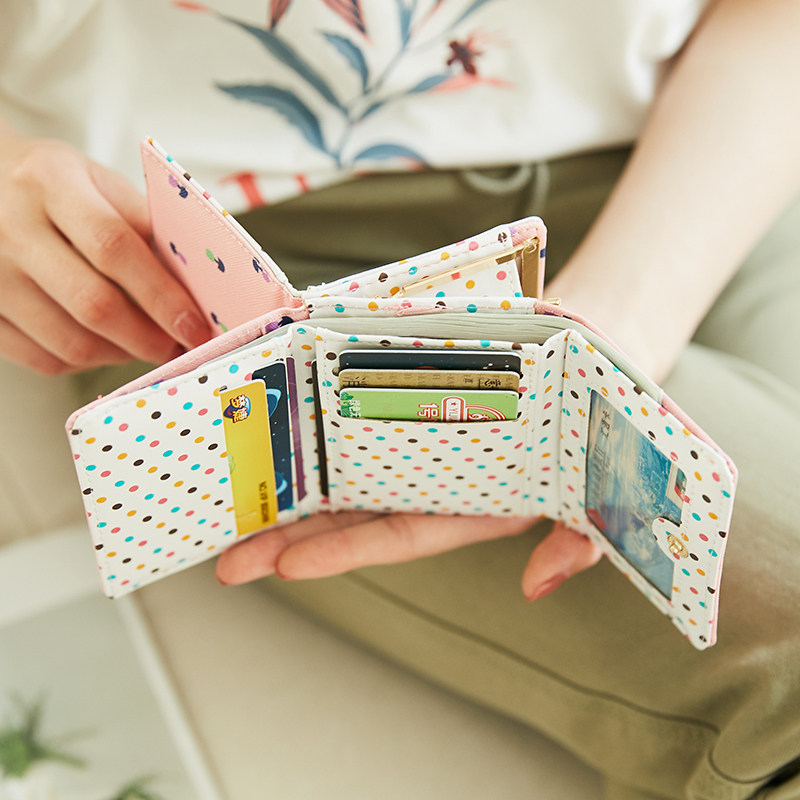 女士钱夹2020新款大容量多功能日韩折叠钱包短款钱包