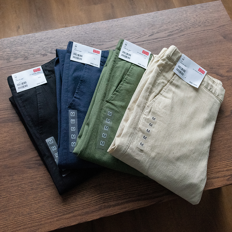 真的不一般 薄款透气亚麻长裤 男士直筒修身纯色棉麻休闲裤男裤子