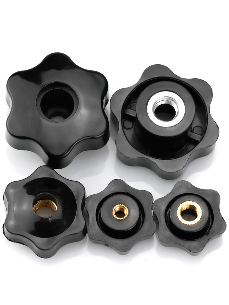 螺母梅花通孔手拧六星把手螺帽胶木手柄胶头螺母