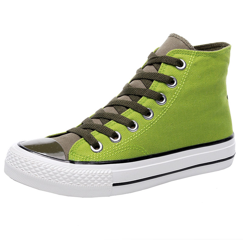 高帮绿色帆布鞋女ulzzang原宿百搭学生休闲网红泫雅风鞋子女超火