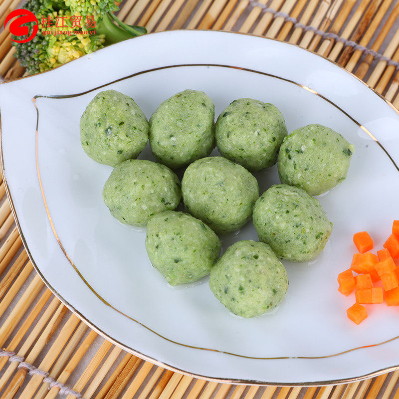 菠菜肉丸春园清真25kg鸡肉火锅丸子麻辣烫关东鸡肉丸