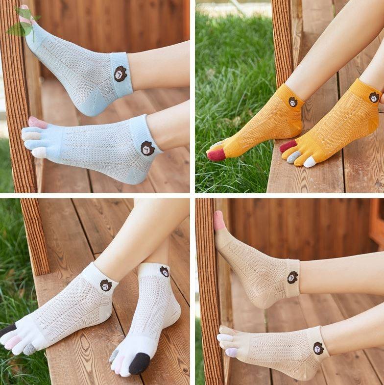 船袜舞蹈脚趾短袜防滑五指袜女短款纯棉短筒脚中筒袜