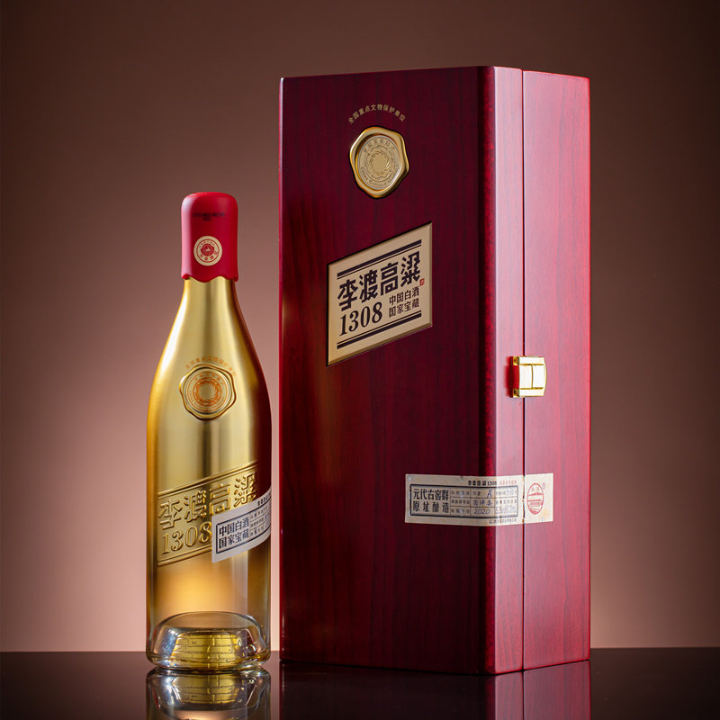 李渡官方旗舰店高粱130852度高度粮食酒礼盒装500ml白酒