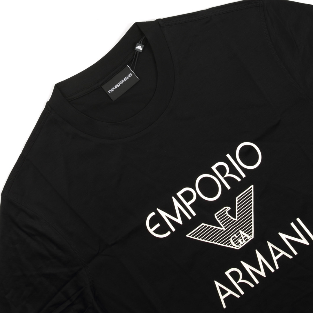 armani阿玛尼ea正品鹰标丝光男士短袖圆领3k1taft恤