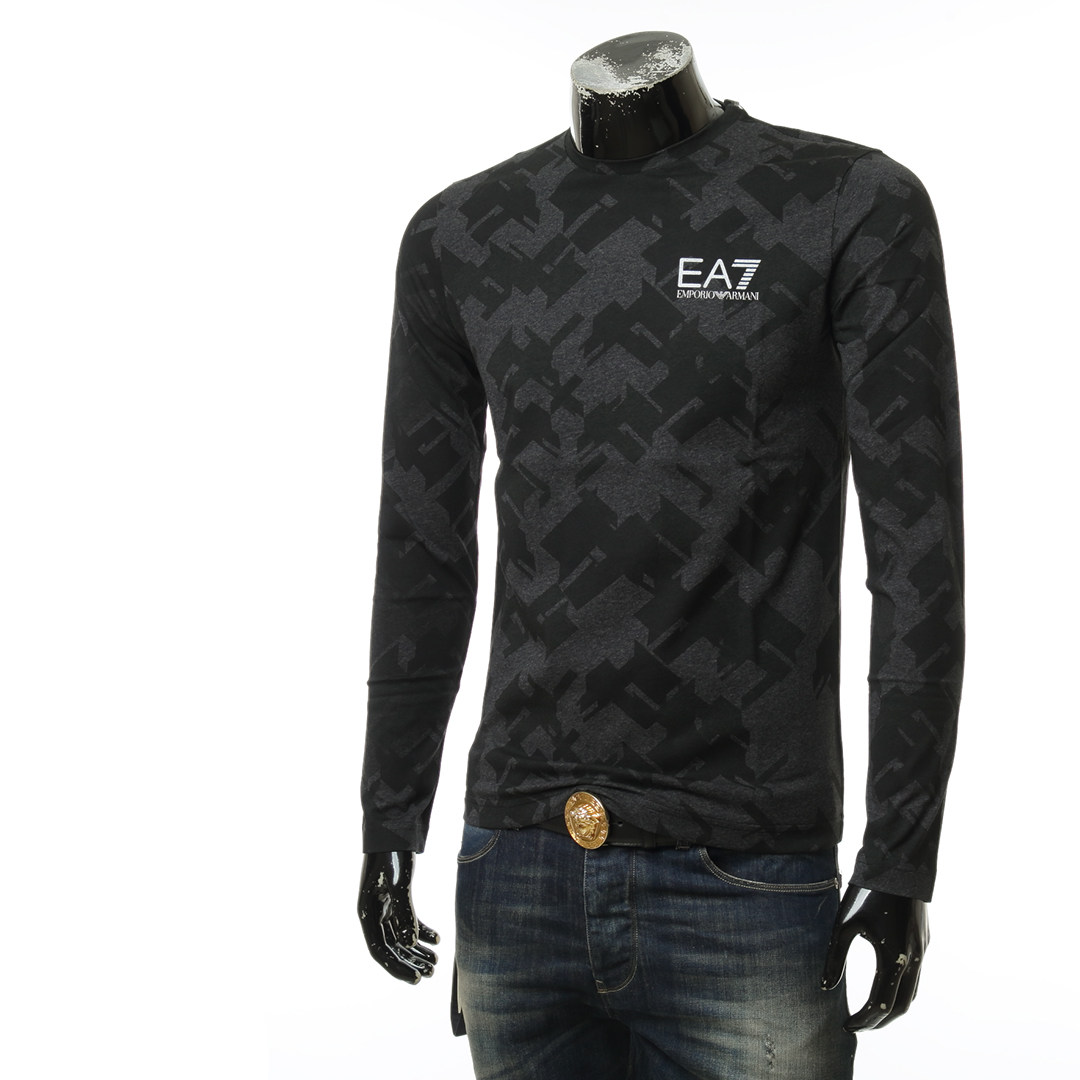 armani阿玛尼ea7迷彩圆领上衣休闲男士长袖6gpt71t恤