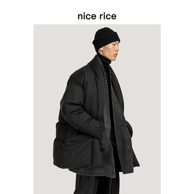 nice rice好饭 双面穿中长90白鸭绒道袍羽绒服[商场同款]NCD10048
