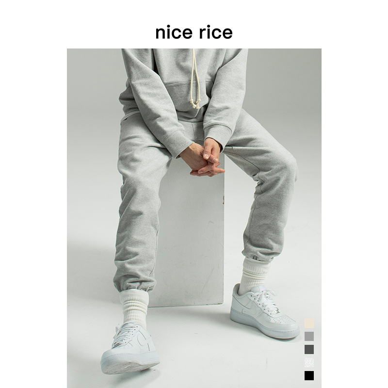 nice rice好饭 r.系列500G纯棉美式束脚卫裤[商场同款]NCC12001