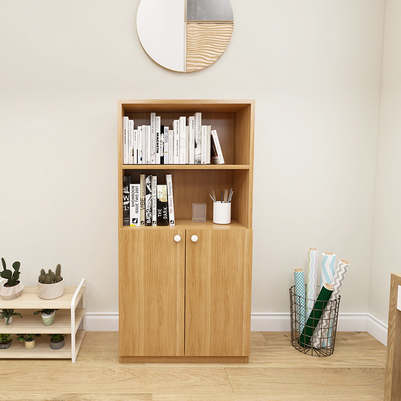 实木生态板书书柜置物架带门柜子收纳储物有门单个书柜