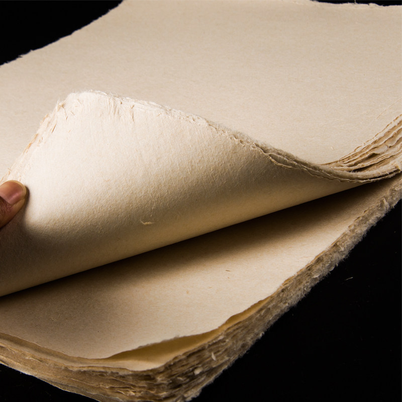 传统手工毛边皮纸明清仿古小楷半生半熟小品国画宣纸