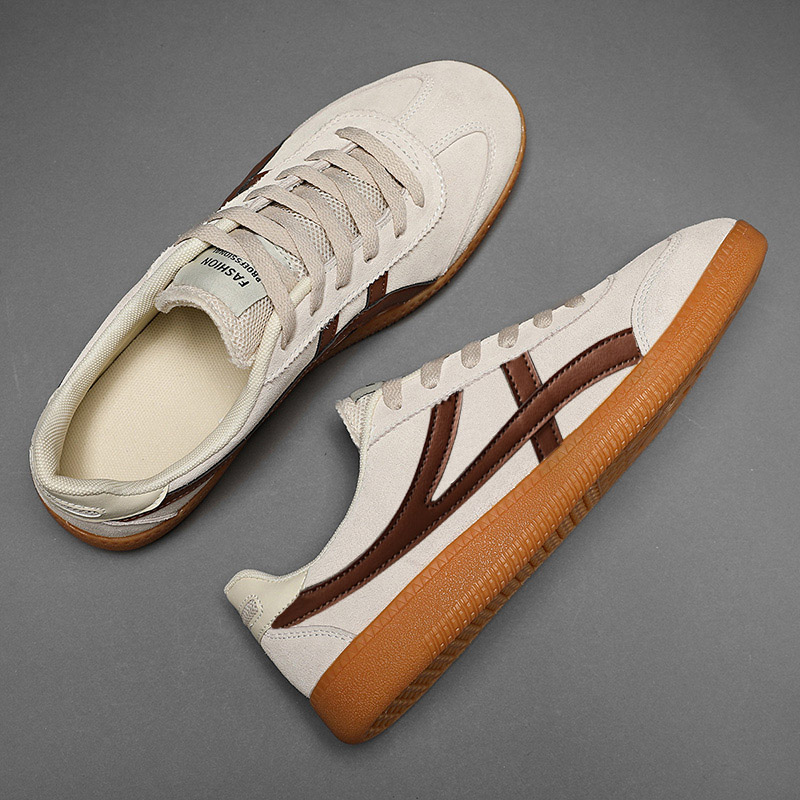 2022新款夏季男鞋子休闲鞋磨砂皮百搭潮流牛筋底阿甘板鞋潮鞋夏款