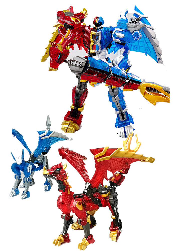 钶龙科克合体龙合体兵炎男孩克隆机甲战记狂暴儿童机器人