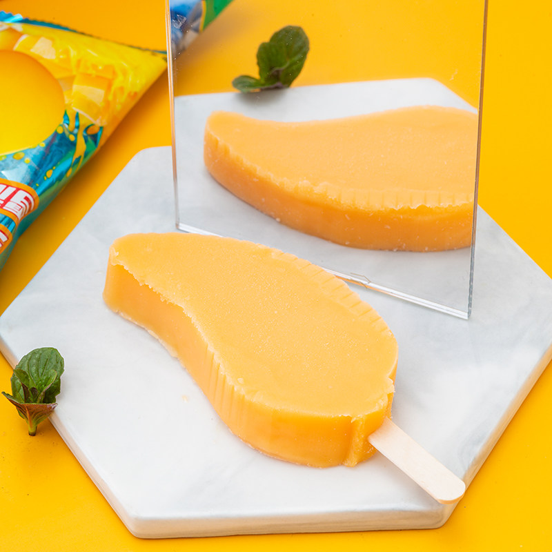 蒙牛雪糕冰芒果雪泥冰淇淋冰糕冰棍冷饮冷饮冰加芒果棒冰雪糕5支