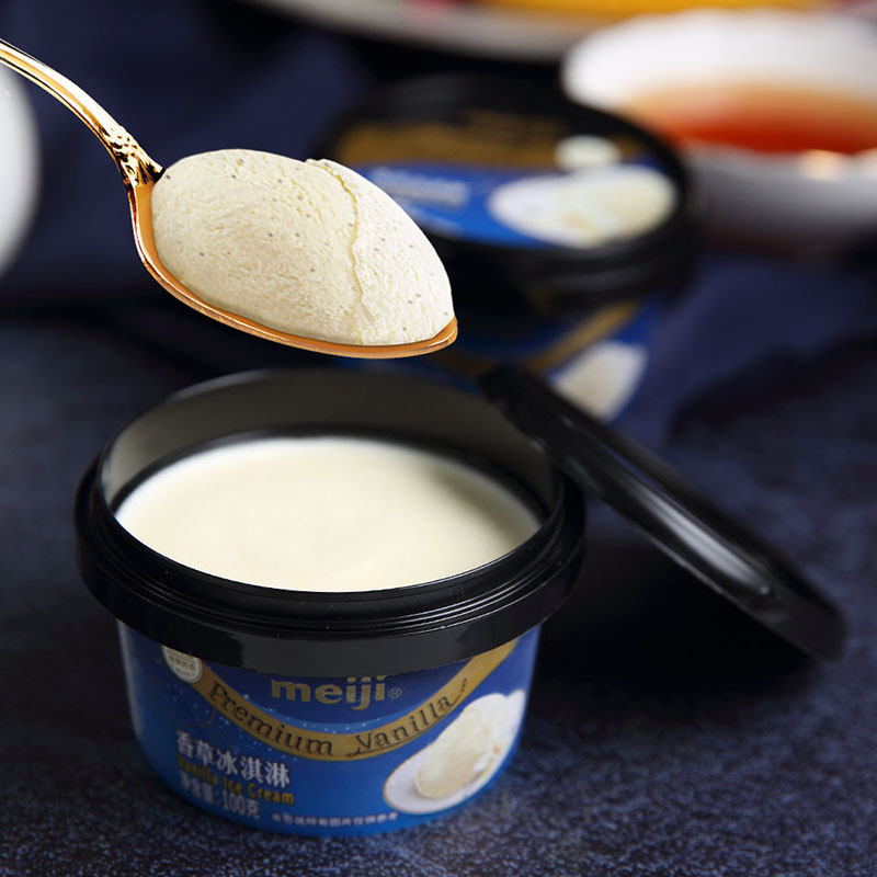 明治meiji香草香草冰冰淇淋雪糕100g杯装冰激凌冰淇淋