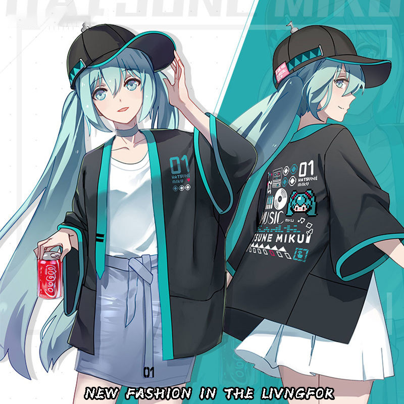初音未来联名名卫男女秋冬冬学生日动漫miku套装动漫t恤