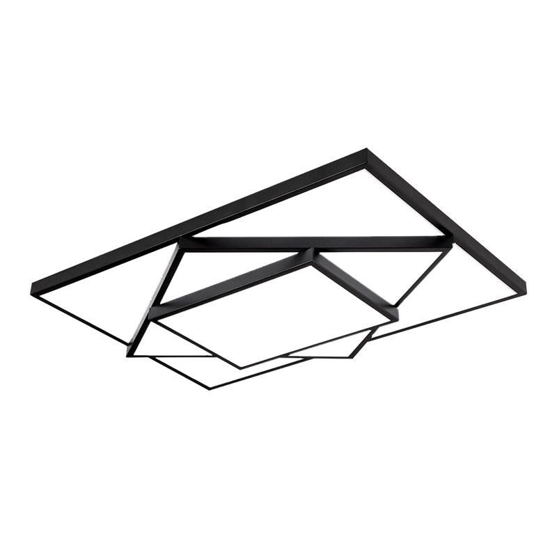 2020新款led吸顶灯家用大气简约现代长方形客厅灯创意黑白卧室灯