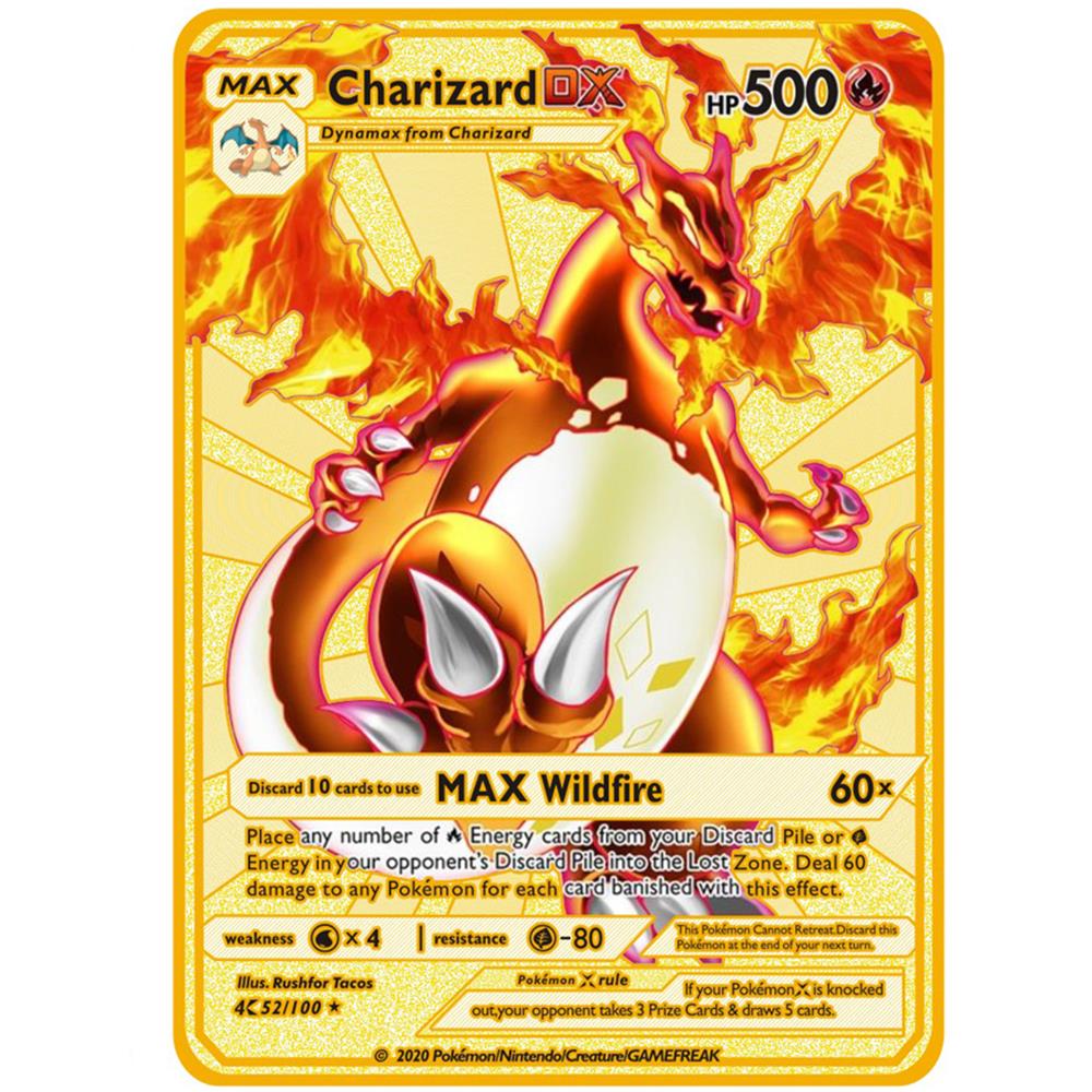 精灵宝可梦卡牌喷火火龙金属pokemon卡片神奇奇剑动漫挂件