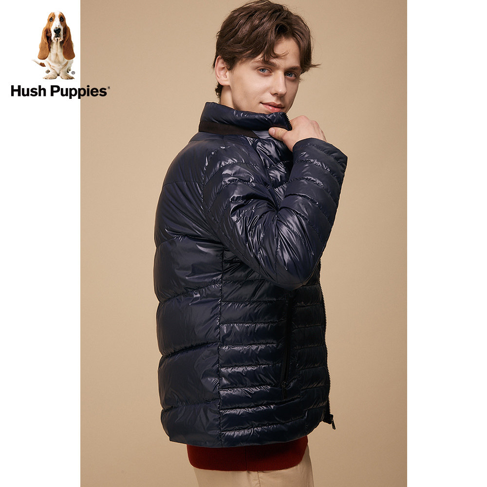 hushpuppies暇步士男装2020新冬季冬季亮面轻便短款羽绒服