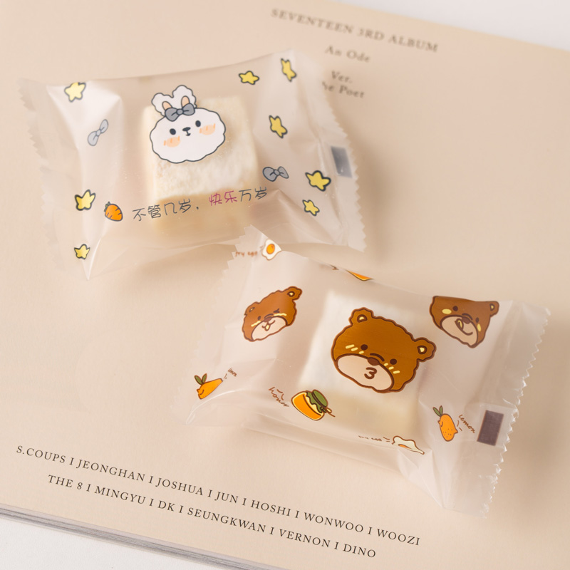 雪花零食饼干封袋纸机包装纸包装小包糖果莓牛点心包装盒