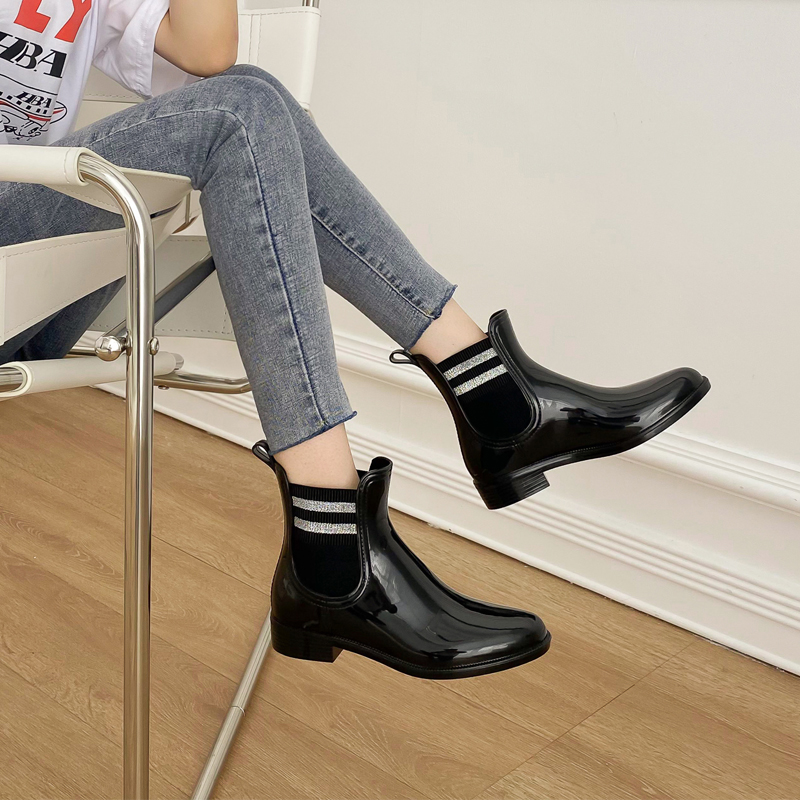 艳瑾水鞋女新款夏天短筒雨鞋时尚款外防水防滑雨鞋