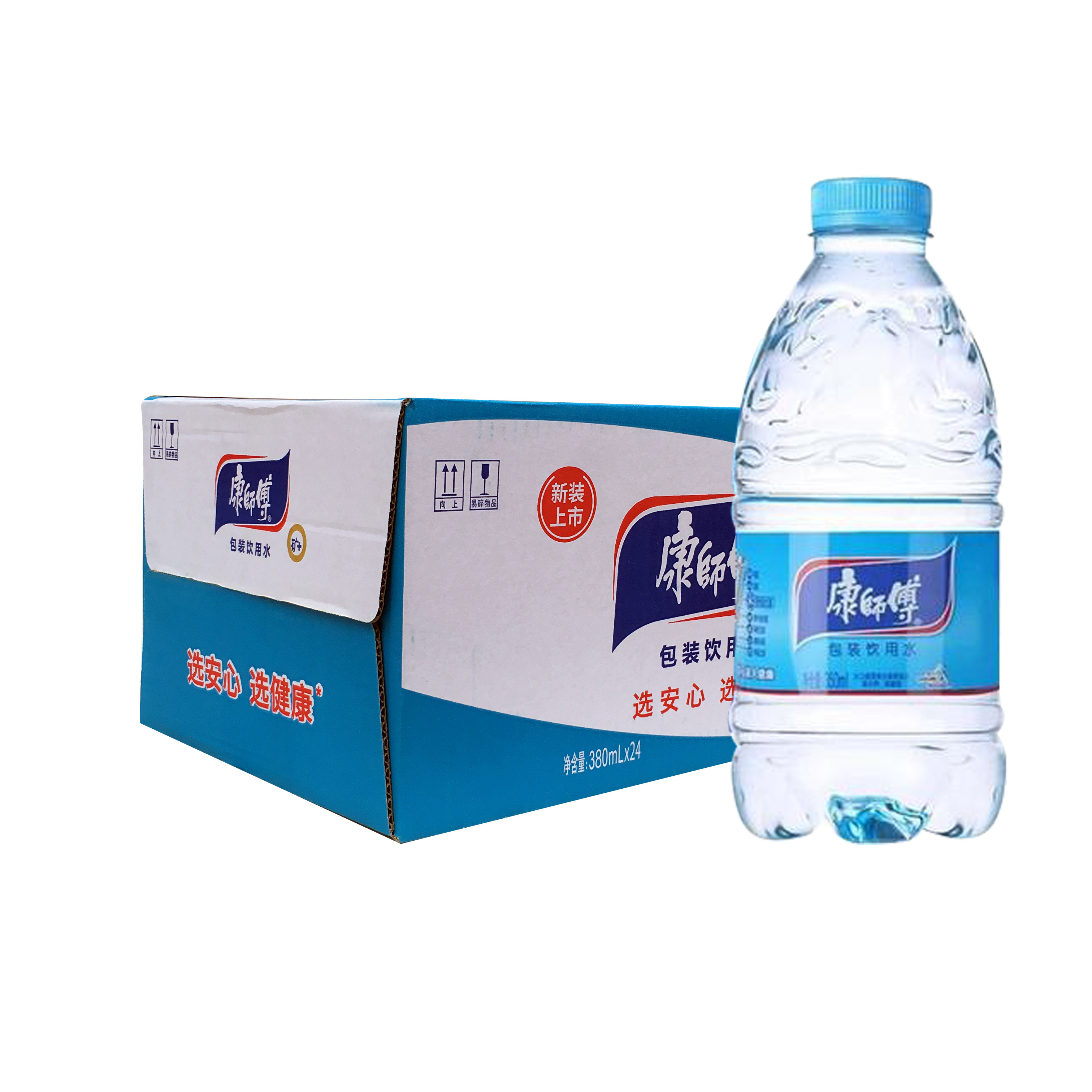 新货康师傅小瓶饮用水380ml24瓶10箱上海包邮饮用水