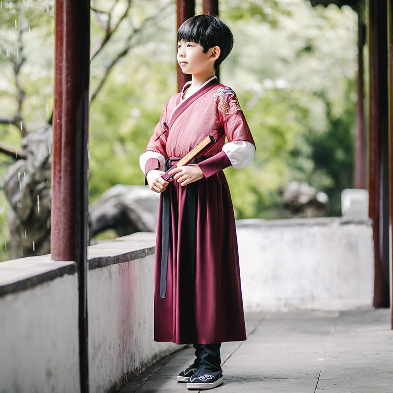 男童汉服古风书生装小小男孩少爷中国唐装舞台唐装