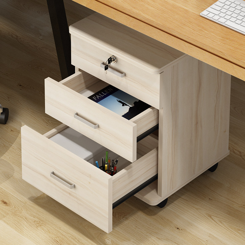 木质办公落地式文件柜带锁抽屉资料柜储文件柜