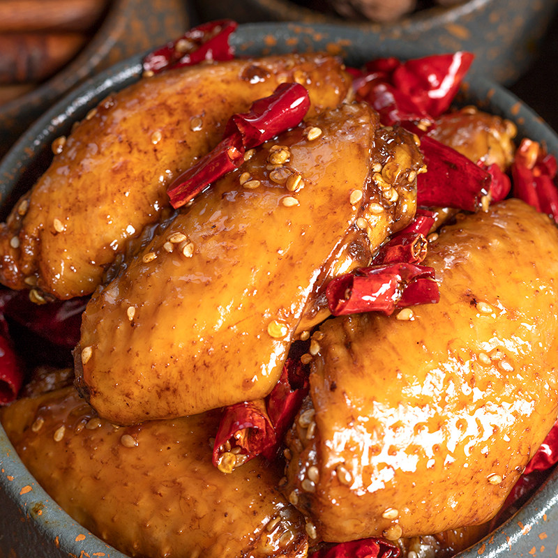 零食肉类香辣即食麻辣中翅吃鸡包邮3袋全店鸡肉零食