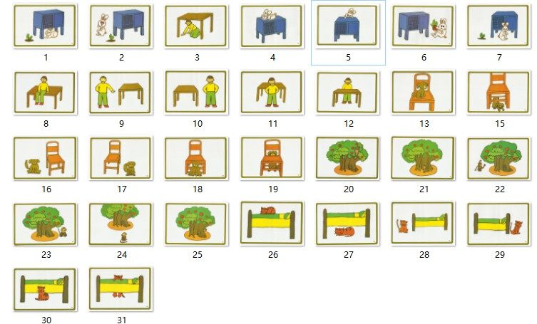 方位介词卡片式早教发育迟缓自闭症儿童认知语言玩具挂图
