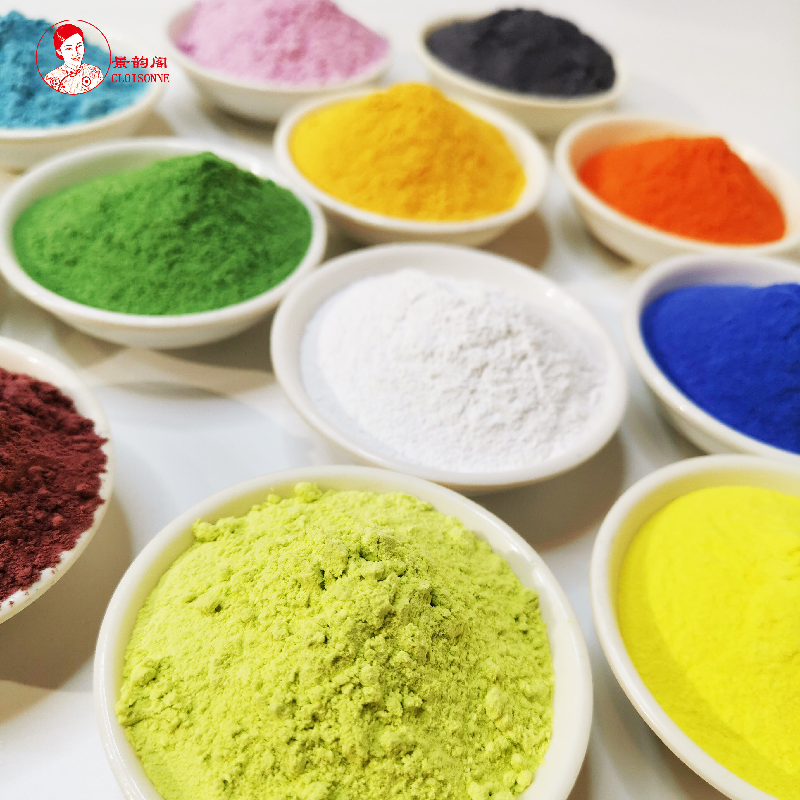 景泰蓝釉料80—120目掐丝珐琅画釉料300g装 纯天然矿物质干釉料