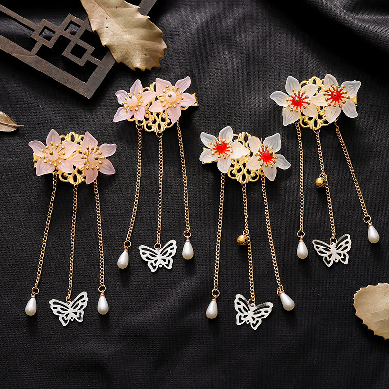 中国风古风发夹公主发卡儿童流苏步摇古装鸭夹表演配饰汉服发饰品