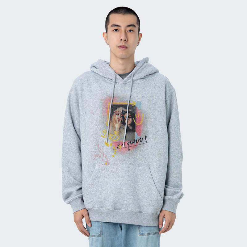 novacam潮牌高街美式街头涂鸦秋冬国潮情侣灰色卫衣