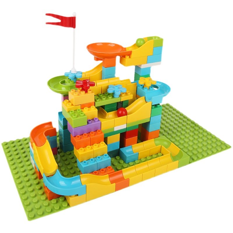 儿童童乐高滑道积木拼装玩具大小颗粒益智轨道塑料积木