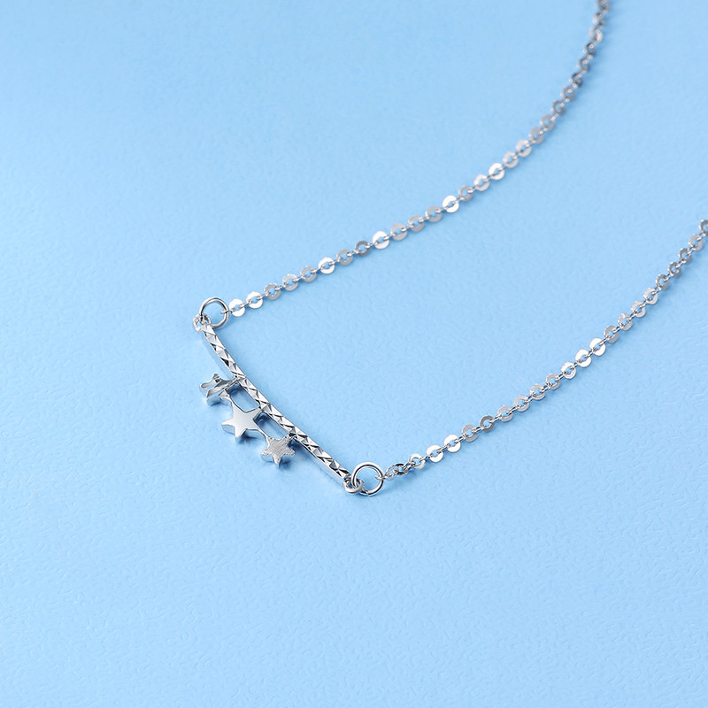 立强珠宝pt950铂金白金项链吊坠女款lqbjxl0011星星颈饰