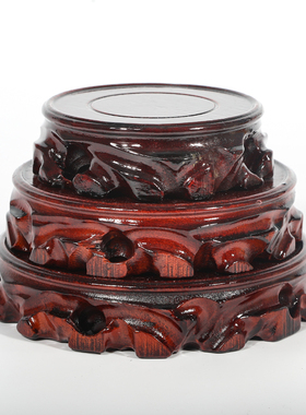 实木根雕圆形奇石底座盆景鱼缸花瓶