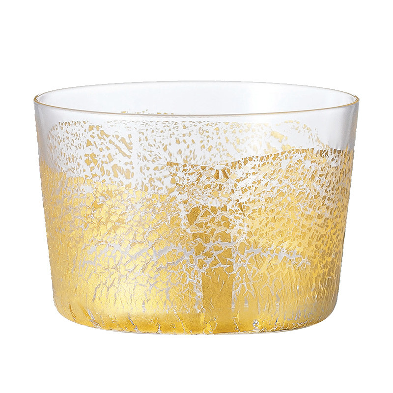 日本东洋佐佐木sasaki江户哨子金玻璃大地金箔杯茶杯品茗杯