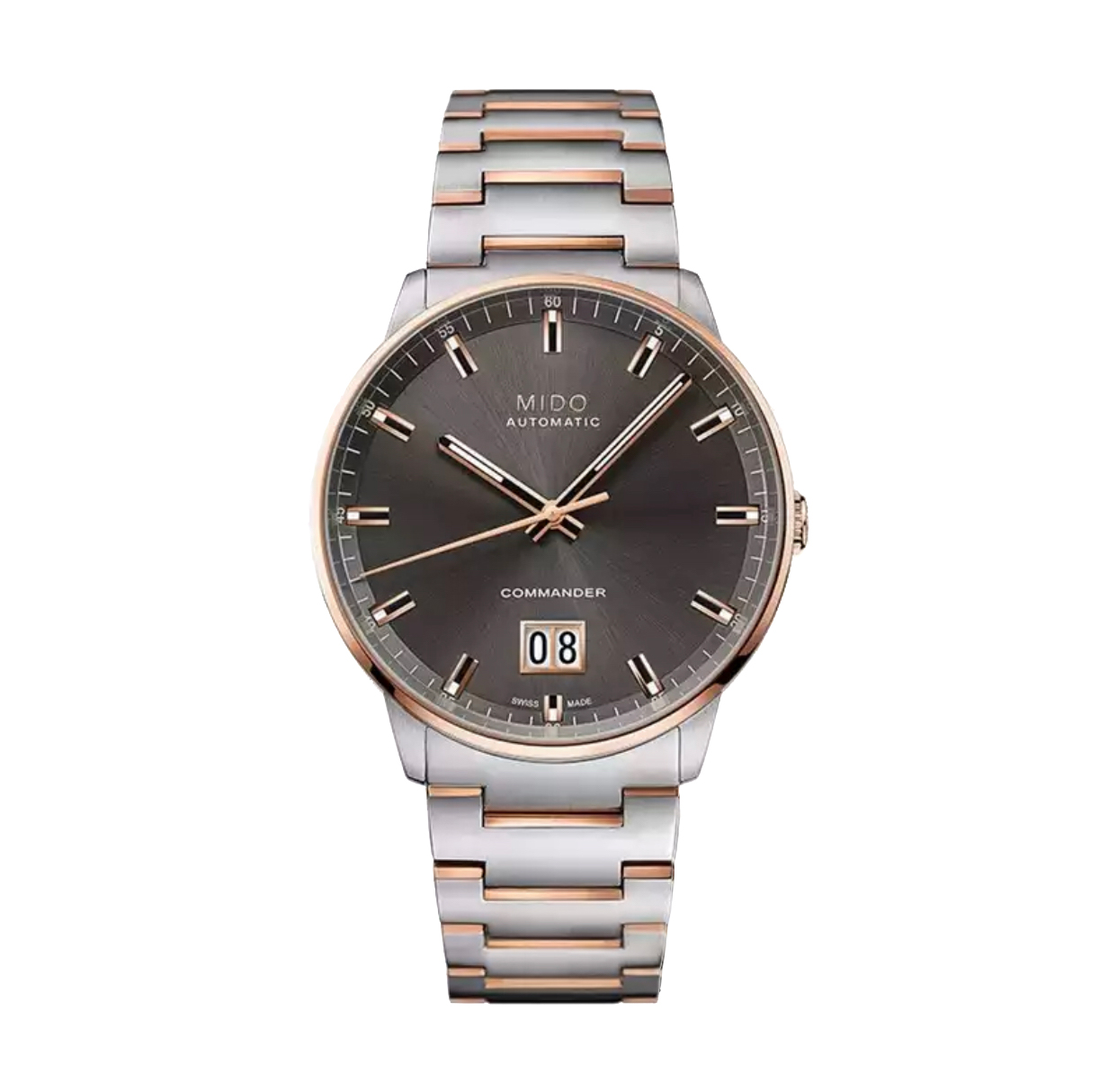 直营mido美度指挥官系列经典男士钢带机械腕表瑞士腕表