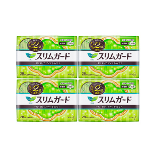 【直营】KAO/花王日本进口日用护翼卫生巾超薄瞬吸205mmx28片*4包