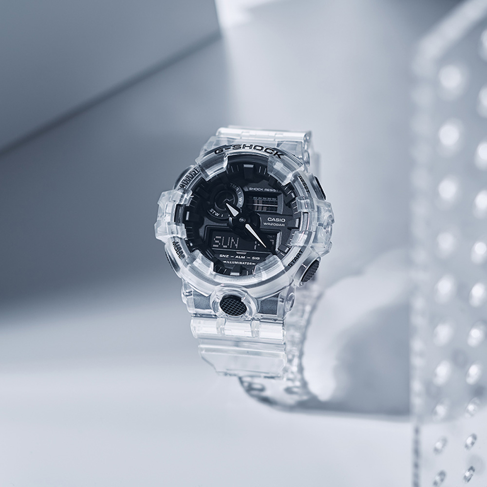 直营卡西欧ga700ske7apr冰韧系列男表表盘防水白色透明日韩腕表